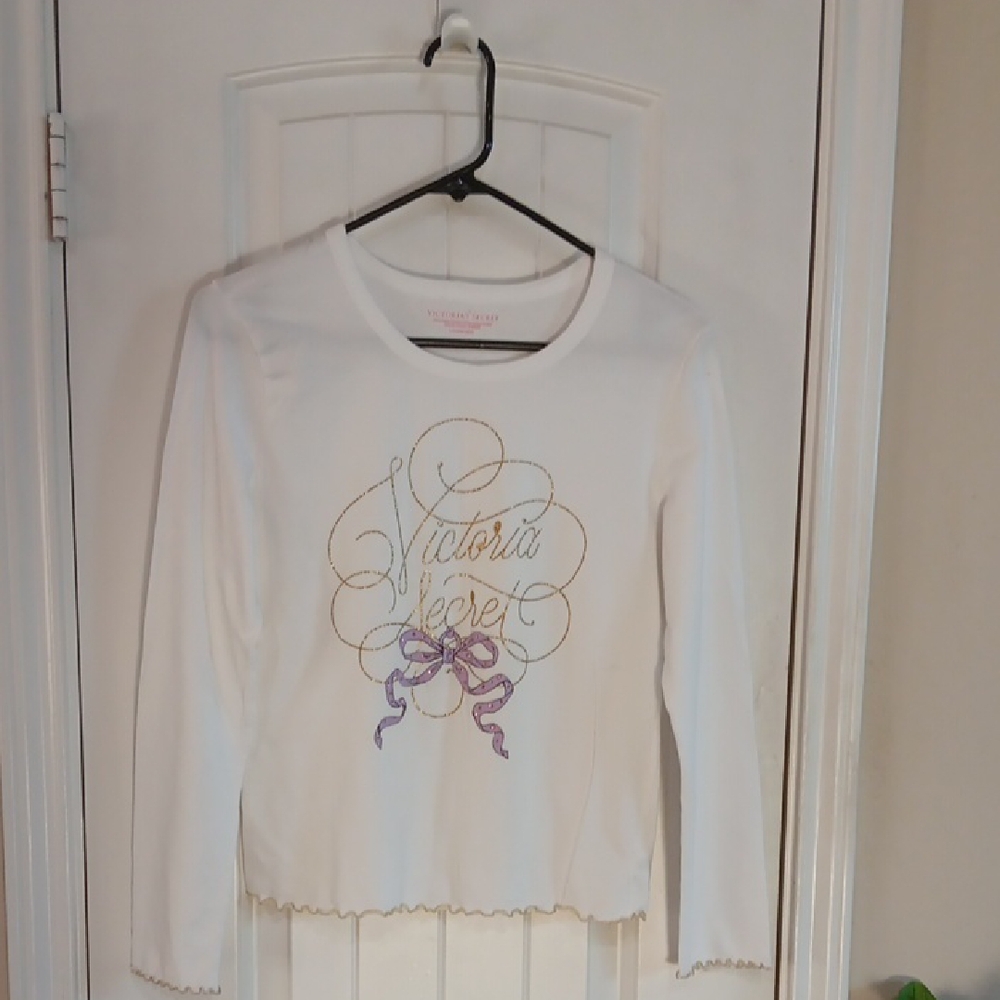 Victoria's Secret Embellished PJ Top OR Too Cute Crop LS TEE